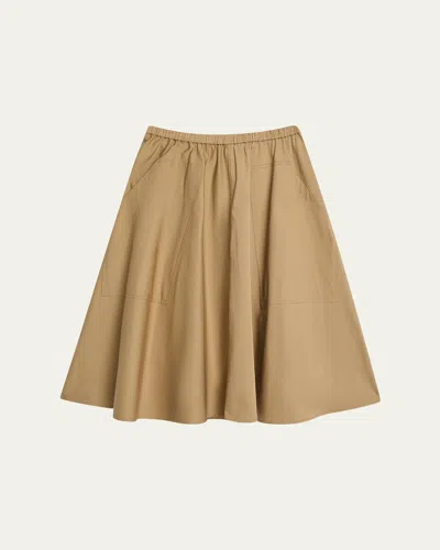 Vince Pull-on Full Skirt In Brown