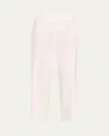 Vince Pintuck Linen Blend Tapered Trousers In Off White