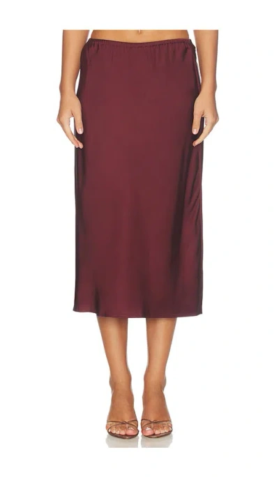 Vince Pull On Slip Skirt In Burgundy