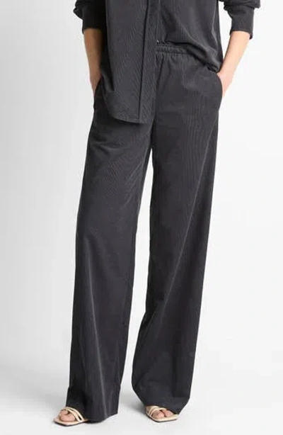 Vince Mid Rise Pull On Corduroy Pants In Black