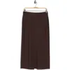Vince Pull-on Midi Skirt In Brown