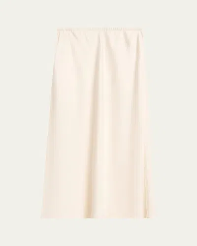 Vince Pull-on Satin Slip Skirt In White