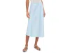 Vince Side Slit Matte Satin Slip Skirt In Blue
