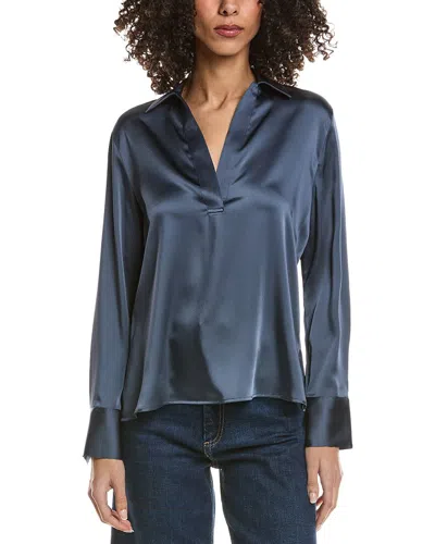 Vince Pullover Polo Shirt In Blue