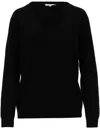 Vince Pure Cashmere V-neck Pullover With Ribbed Edges In Black