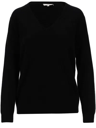 VINCE PURE CASHMERE V-NECK PULLOVER WITH RIBBED EDGES