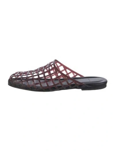 Pre-owned Vince Pvc Lace Pattern Mules In Brown