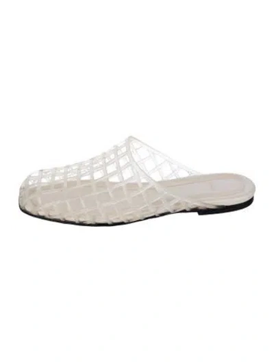 Pre-owned Vince Pvc Patterned Mules In White