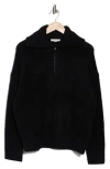 Vince Quarter Zip Sweater In Black