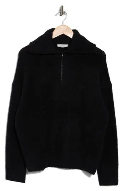 Vince Quarter Zip Sweater In Black