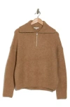 Vince Quarter Zip Sweater In Camel