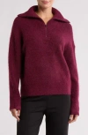 Vince Quarter Zip Sweater In Deep Iris