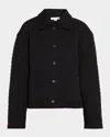 Vince Quilted Boxy Jacket In Black