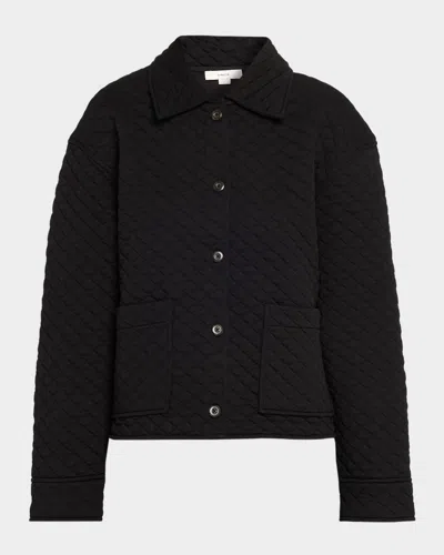Vince Quilted Boxy Jacket In Black