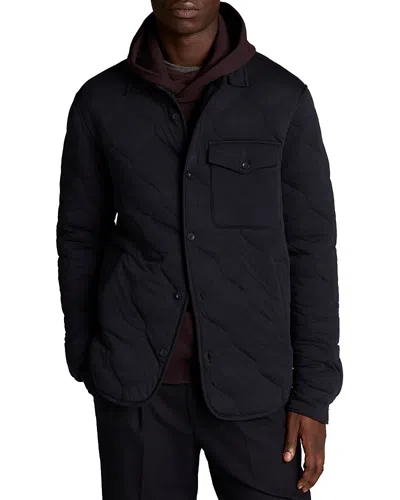 Vince Quilted Cotton Blend Shirt Jacket In Black