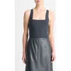 Vince Racerback Square-neck Tank Top In Graphite