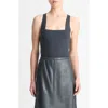 Vince Racerback Square-neck Tank Top In Graphite