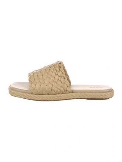 Pre-owned Vince Raffia Espadrilles In Neutral