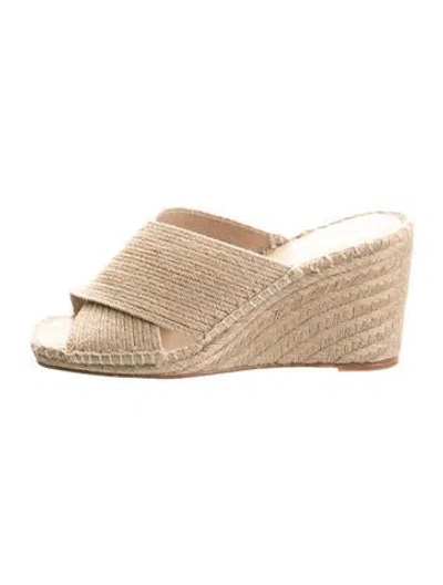Pre-owned Vince Raffia Espadrilles In Neutrals