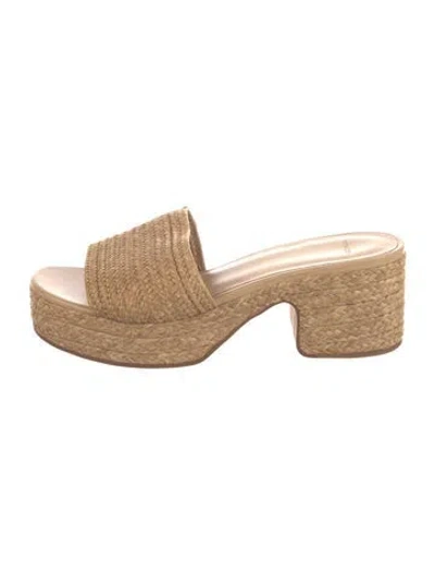 Pre-owned Vince Raffia Slides In Neutrals