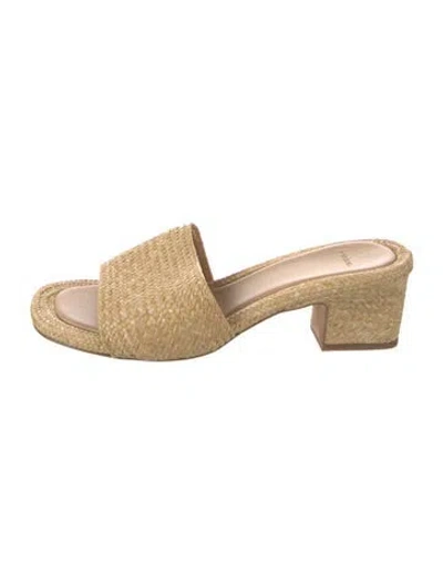 Pre-owned Vince Raffia Slides In Neutrals