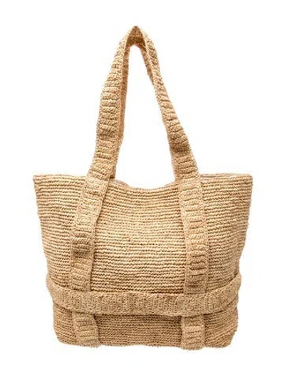 Pre-owned Vince Raffia Tote W/ Tags In Neutral
