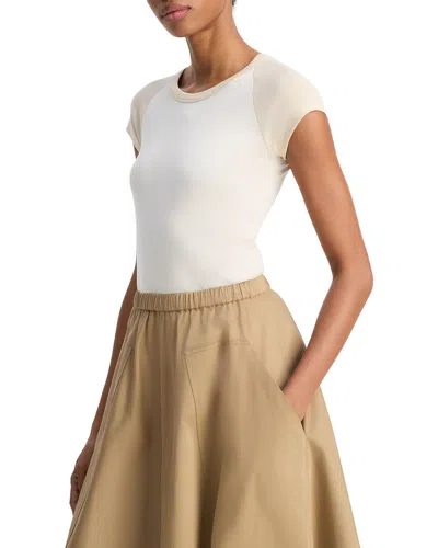 Vince Raglan Color Block T-shirt In White