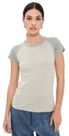 Vince Raglan Color Block Tee Sea Fog Combo In Gray