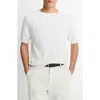 Vince Milano Short Sleeve Crewneck Sweater In Off White