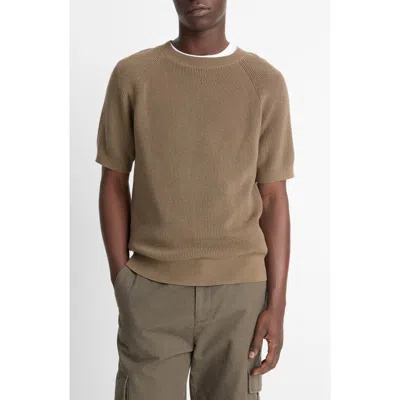 Vince Raglan Short Sleeve Sweater In Shroom