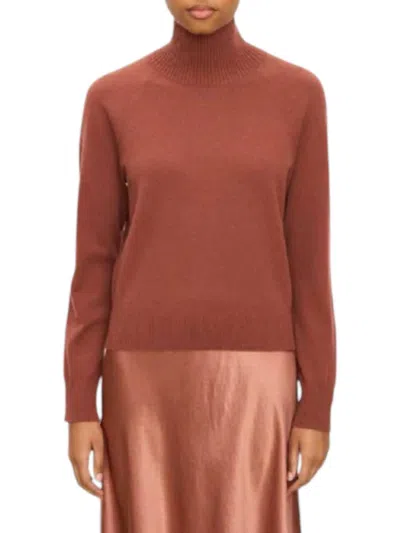 Vince Raglan Turtle Neck Sweater In Rosewood In Pink