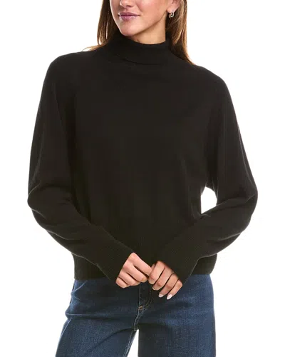 Vince Raglan Turtleneck Wool & Cashmere-blend Sweater In Black