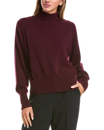 Vince Raglan Turtleneck Wool & Cashmere-blend Sweater In Burgundy