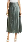 Vince Raw Edge Paneled Slip Skirt In Deep Aegean In Multi