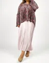 Vince Raw Edge Paneled Slip Skirt In Roselle In Multi