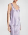 Vince Raw-edge Satin Tank Top In Wisteria