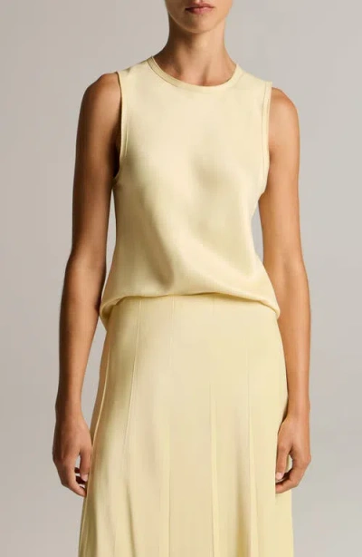 Vince Raw Edge Sleeveless Satin Top In Neutral