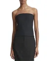 Vince Wool-blend Strapless Top In Black