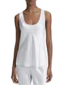 Vince Raw Edge Satin Tank In Grey