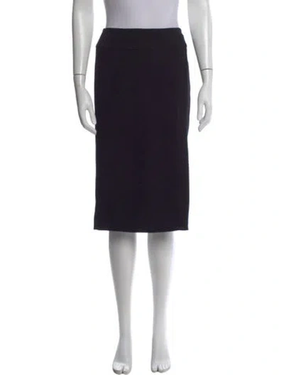 Pre-owned Vince Raw-edge Trim Midi Length Skirt In Black