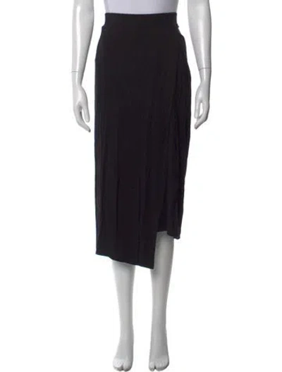 Pre-owned Vince Raw-edge Trim Midi Length Skirt In Black