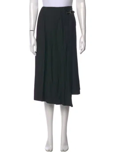 Pre-owned Vince Raw-edge Trim Midi Length Skirt In Black