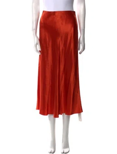 Pre-owned Vince Raw-edge Trim Midi Length Skirt In Orange
