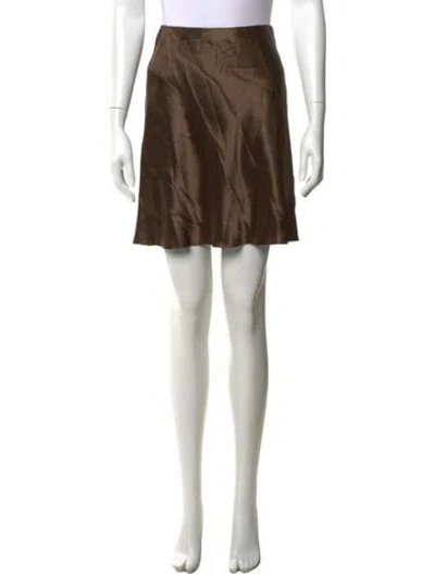 Pre-owned Vince Raw-edge Trim Mini Skirt In Brown