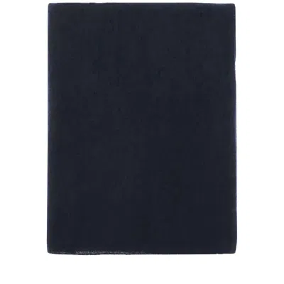 Vince Rectangular Navy Cashmere Scarf In Black