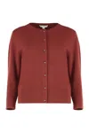 Vince Red Dark Cardigan, Elegant And Versatile. In Brown