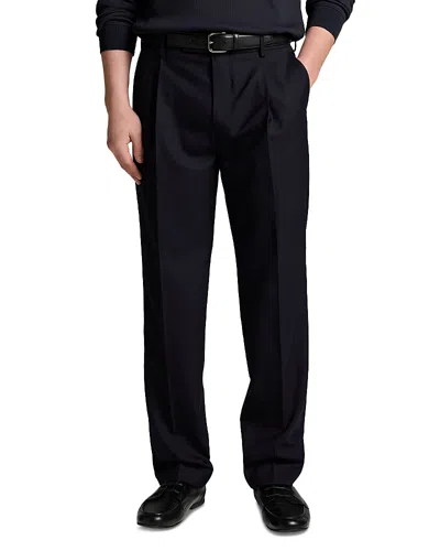 Vince Refined Twill Straight Fit Pleat Pants In Blue
