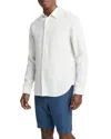 Vince Bayside Stripe Linen Button-up Shirt In Optic White