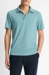 Vince Regular Fit Garment Dyed Cotton Polo In Washed Lagoon