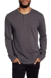 Vince Regular Fit Long Sleeve Henley Shirt In Slate